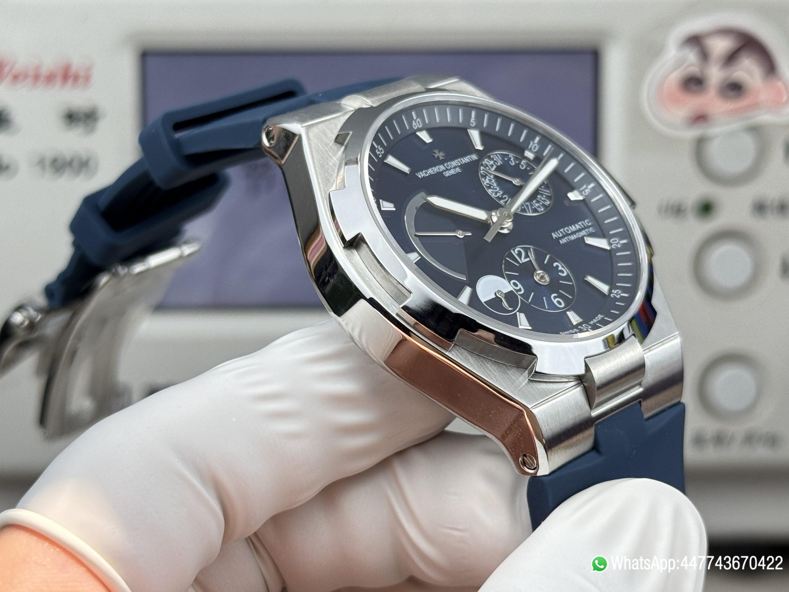 Super Clone Watch V Factory Vacheron Constantin Overseas 42mm Sunburst Blue Dail 316L stainless steel case and Replica version 1222 SC type movement 08 Super Clone Watch V Factory Vacheron Constantin Overseas 42mm Sunburst Blue Dail 316L stainless steel case and Replica version 1222 SC type movement 08