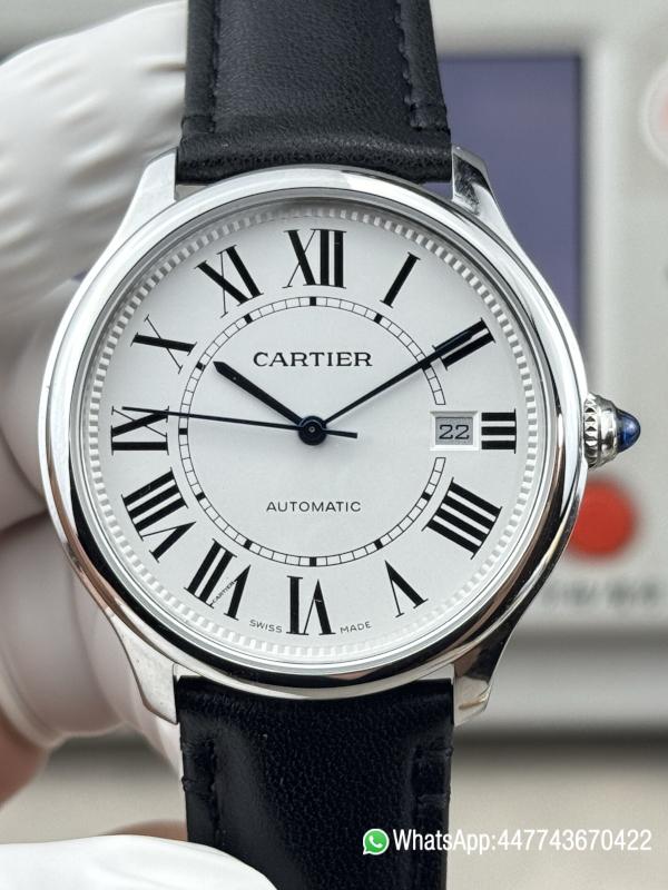Super clone watch Ronde Solo de Cartier Automatic Date Silver white Dail 316L stainless steel case and Cartier 1847 MC Automatic Mechanical Movement 0111 Super clone watch Ronde Solo de Cartier Automatic Date Silver white Dail 316L stainless steel case and Cartier 1847 MC Automatic Mechanical Movement 0111