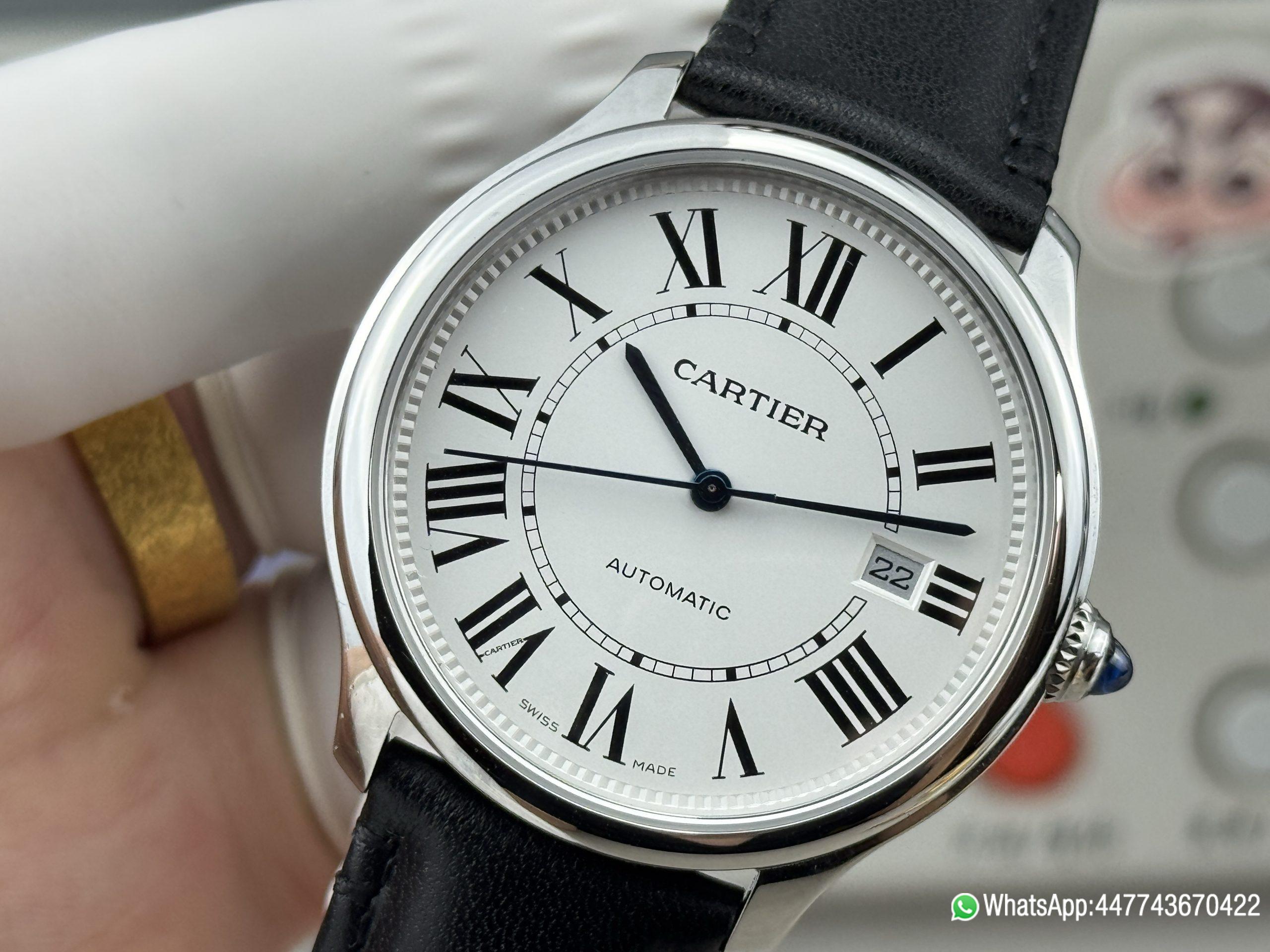 Super clone watch Ronde Solo de Cartier Automatic Date Silver white Dail 316L stainless steel case and Cartier 1847 MC Automatic Mechanical Movement 03 Super clone watch Ronde Solo de Cartier Automatic Date Silver white Dail 316L stainless steel case and Cartier 1847 MC Automatic Mechanical Movement 03