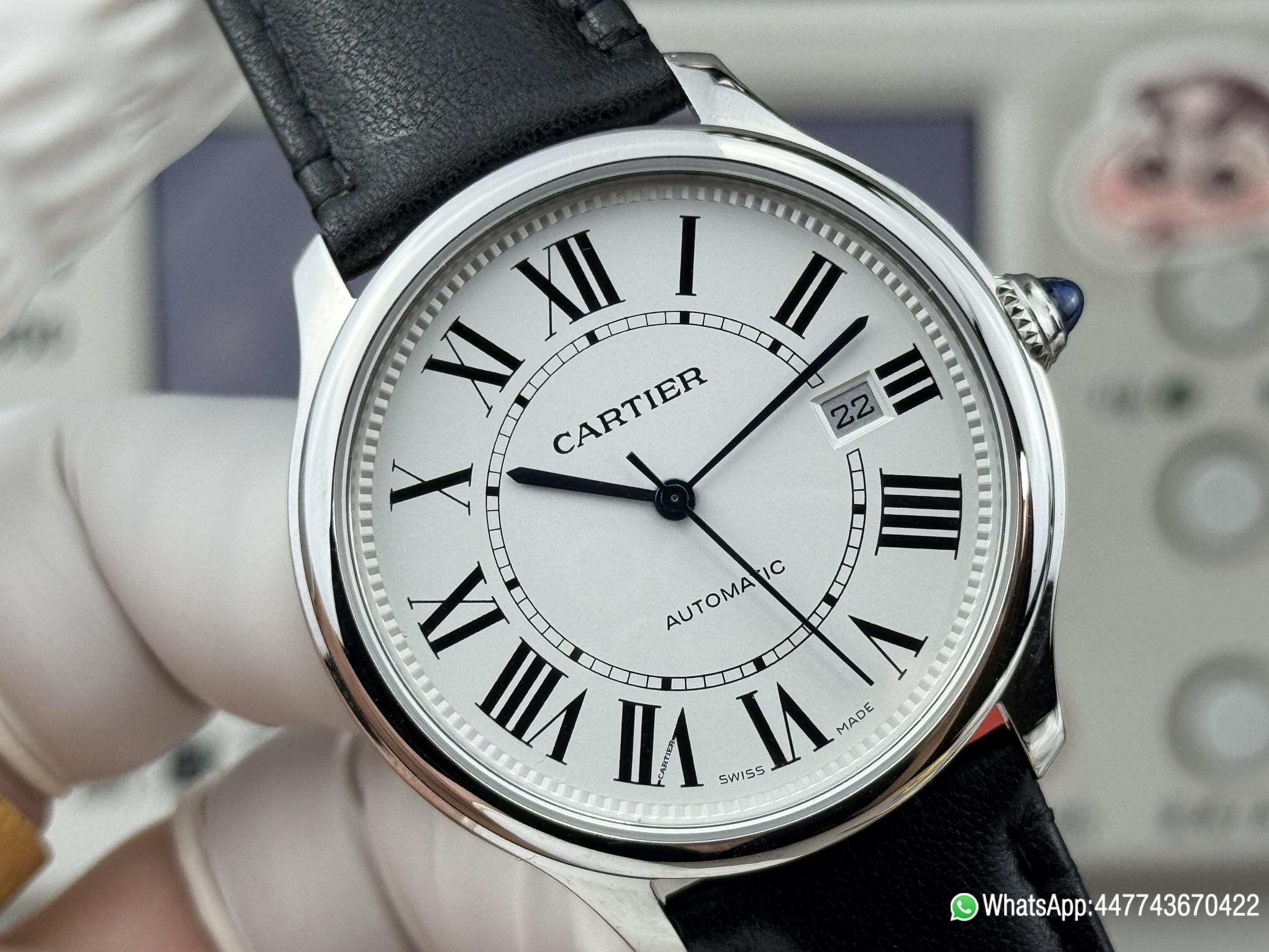 Super clone watch Ronde Solo de Cartier Automatic Date Silver white Dail 316L stainless steel case and Cartier 1847 MC Automatic Mechanical Movement 04 Super clone watch Ronde Solo de Cartier Automatic Date Silver white Dail 316L stainless steel case and Cartier 1847 MC Automatic Mechanical Movement 04