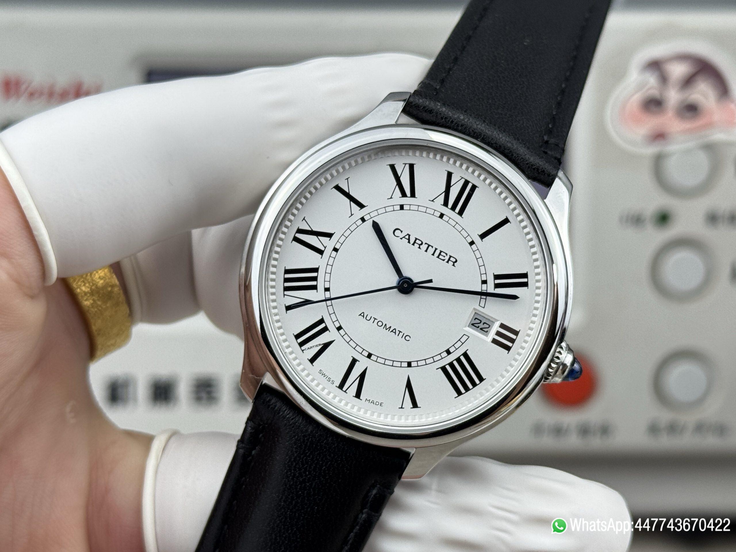 Super clone watch Ronde Solo de Cartier Automatic Date Silver white Dail 316L stainless steel case and Cartier 1847 MC Automatic Mechanical Movement 05 Super clone watch Ronde Solo de Cartier Automatic Date Silver white Dail 316L stainless steel case and Cartier 1847 MC Automatic Mechanical Movement 05