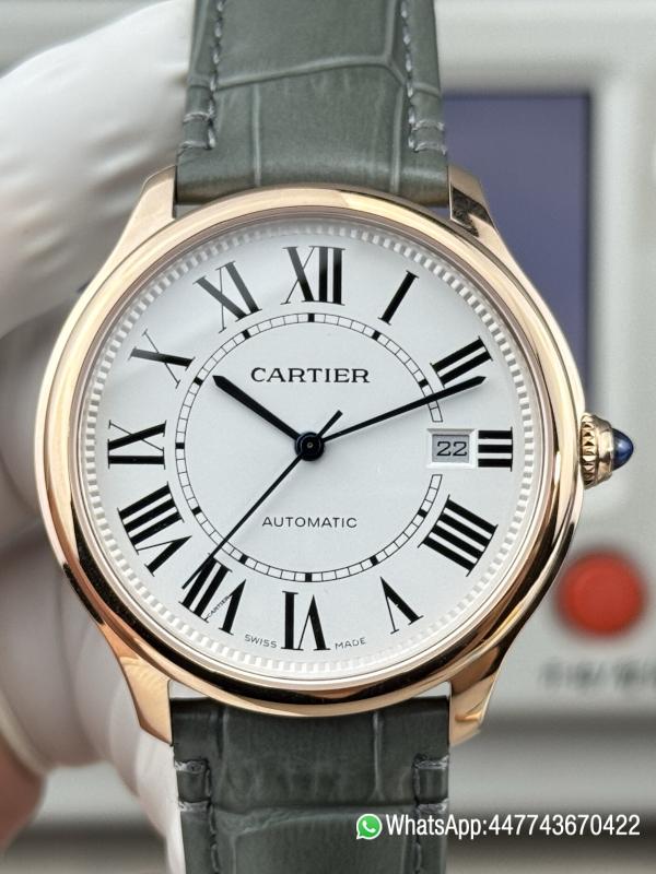 Super clone watch Ronde Solo de Cartier Automatic Date Silver white Dail 316L stainless steel case plated with rose gold and Cartier 1847 MC Automatic Mechanical Movement 0 Super clone watch Ronde Solo de Cartier Automatic Date Silver white Dail 316L stainless steel case plated with rose gold and Cartier 1847 MC Automatic Mechanical Movement 0