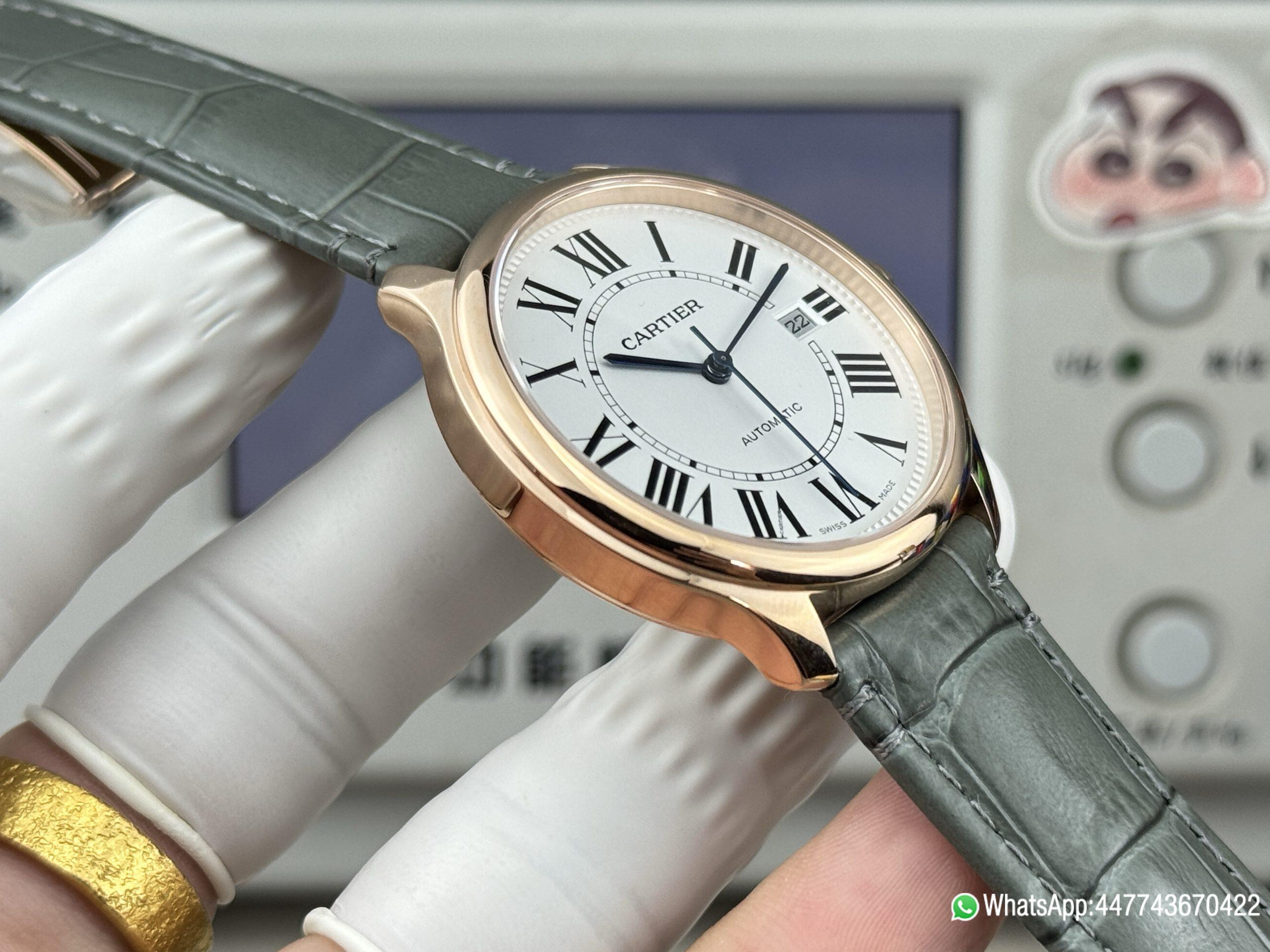 Super clone watch Ronde Solo de Cartier Automatic Date Silver white Dail 316L stainless steel case plated with rose gold and Cartier 1847 MC Automatic Mechanical Movement 06 Super clone watch Ronde Solo de Cartier Automatic Date Silver white Dail 316L stainless steel case plated with rose gold and Cartier 1847 MC Automatic Mechanical Movement 06