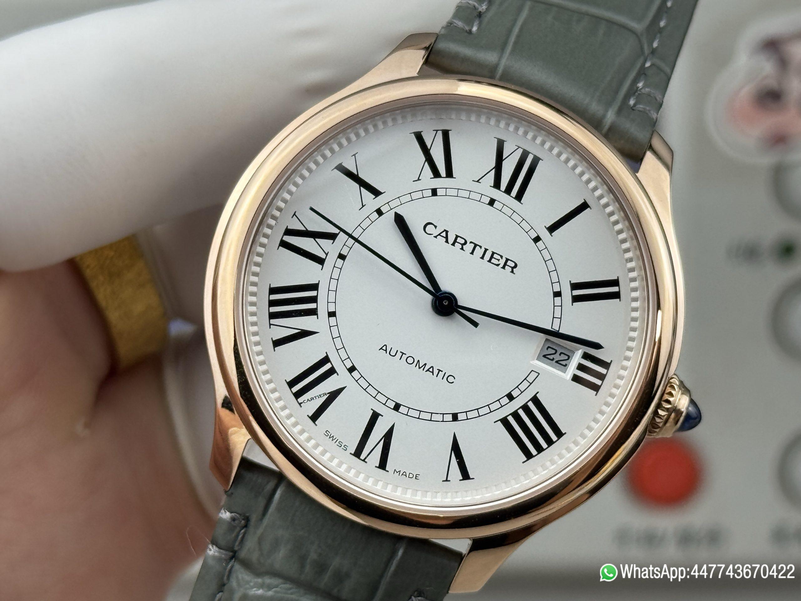 Super clone watch Ronde Solo de Cartier Automatic Date Silver white Dail 316L stainless steel case plated with rose gold and Cartier 1847 MC Automatic Mechanical Movement 07 Super clone watch Ronde Solo de Cartier Automatic Date Silver white Dail 316L stainless steel case plated with rose gold and Cartier 1847 MC Automatic Mechanical Movement 07