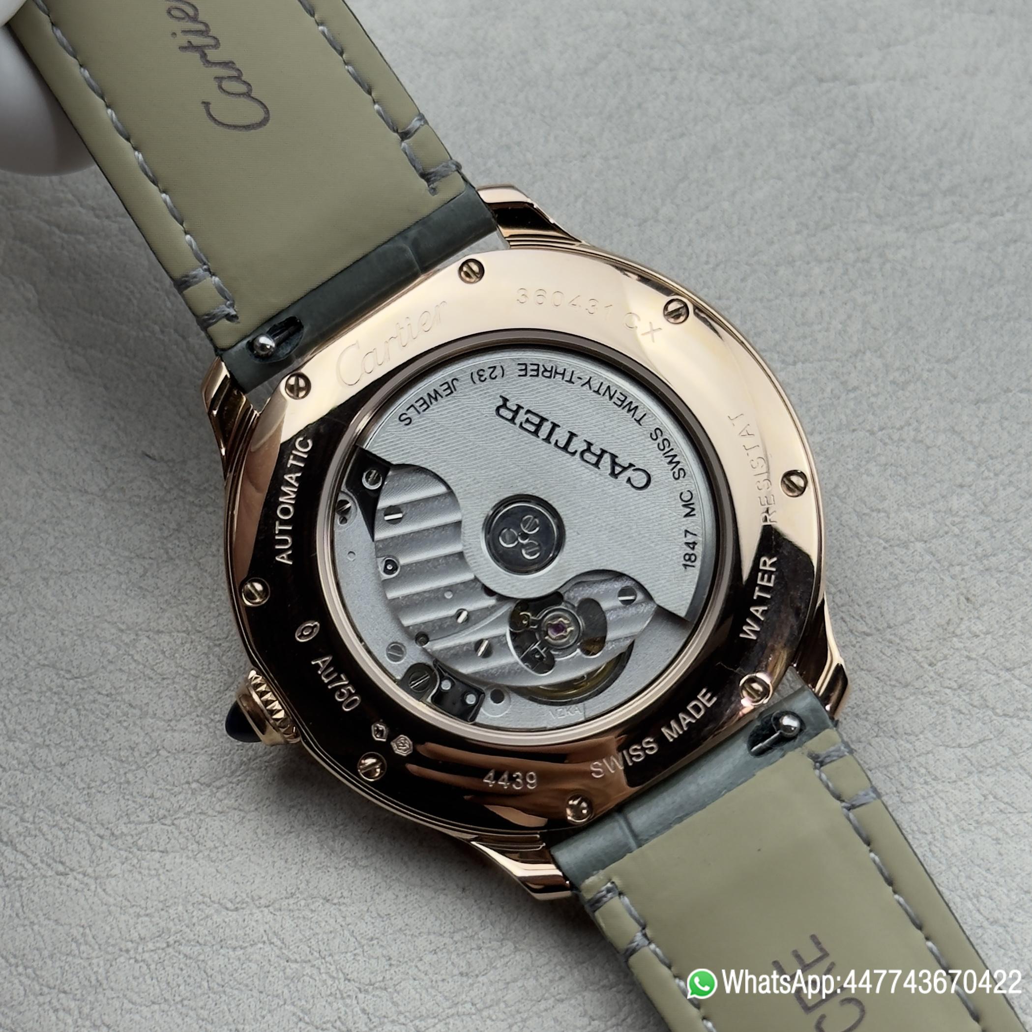 Super clone watch Ronde Solo de Cartier Automatic Date Silver white Dail 316L stainless steel case plated with rose gold and Cartier 1847 MC Automatic Mechanical Movement 08 Super clone watch Ronde Solo de Cartier Automatic Date Silver white Dail 316L stainless steel case plated with rose gold and Cartier 1847 MC Automatic Mechanical Movement 08