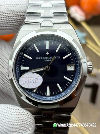 Super Clone PPF 4500V Vacheron Constantin Overseas 41mm Blue Dial Steel Automatic Mechanical Mens Watch with Date Display 01