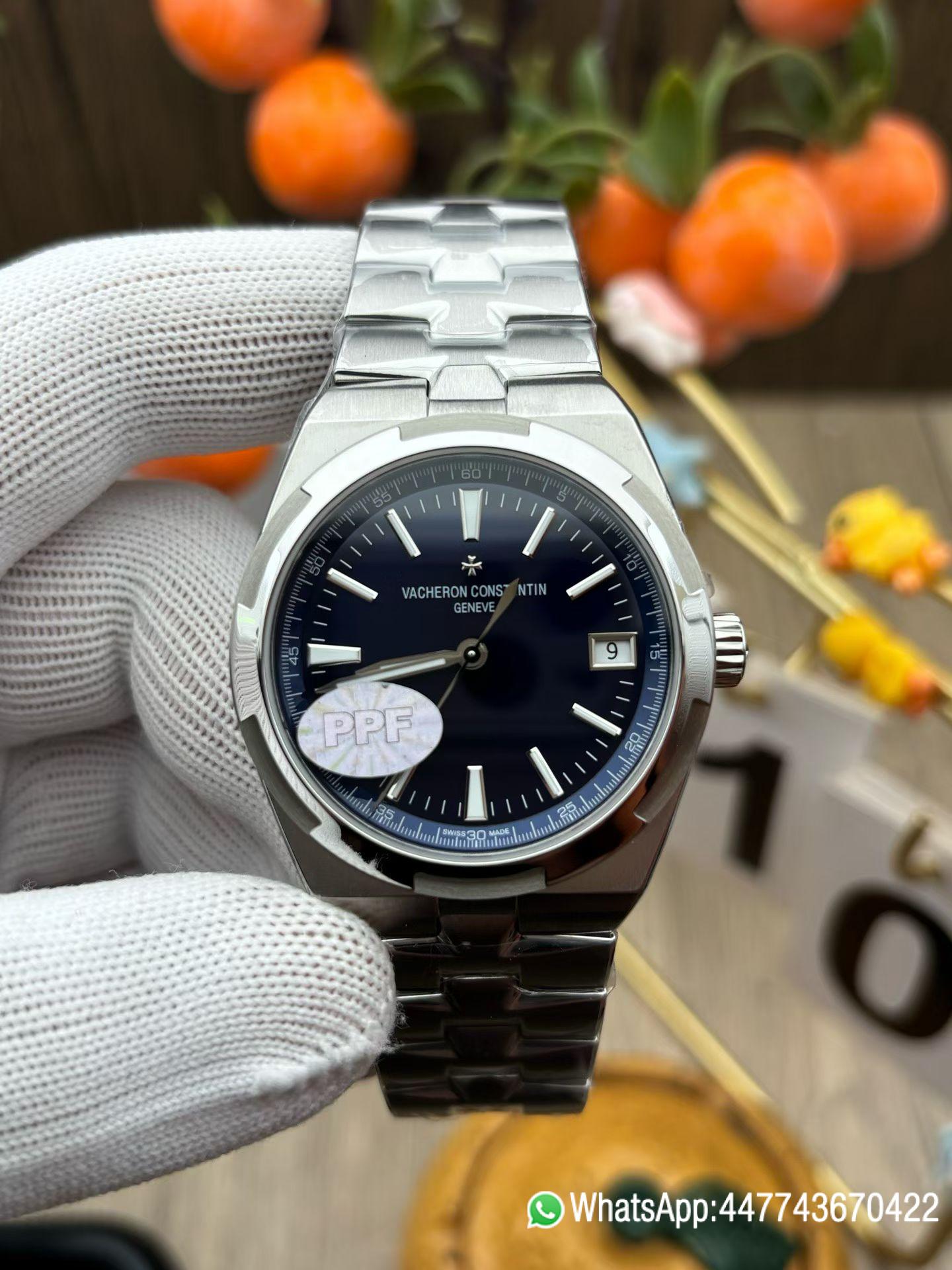 Super Clone PPF 4500V Vacheron Constantin Overseas 41mm Blue Dial Steel Automatic Mechanical Mens Watch with Date Display 02 Super Clone PPF 4500V Vacheron Constantin Overseas 41mm Blue Dial Steel Automatic Mechanical Mens Watch with Date Display 02