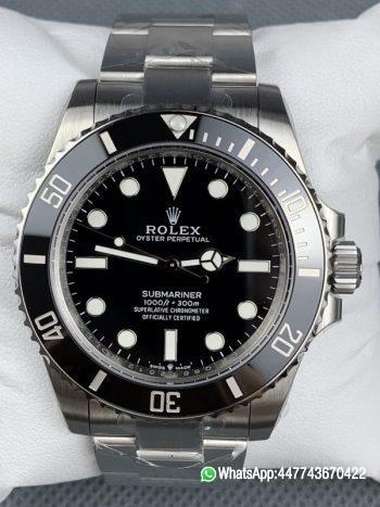 Super Clone watch Rolex Submariner No Date 41mm 124060 Black Dial Black Ceramic Bezel Oyster Bracelet DanDong 3230 Movement 01